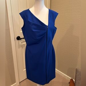 Calvin Klein Royal Blue Asymmetrical Dress, size 12